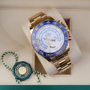 ROLEX YACHT-MASTER II 116688 44MM YELLOW GOLD WHITE CERAMIC REGATTA BOX PAPERS